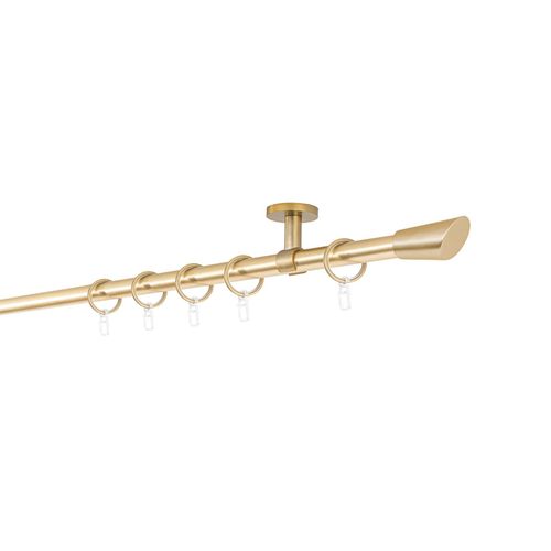 4066866161145 - 20mm1-läufigRohrDeckenträger classicEndstück rag Größe 170cm Farbvariante Messing-Matt