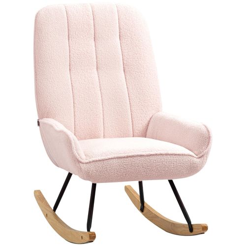 4255633548849 - Homcom - Schaukelstuhl Schwingsessel mit Sherpa-Vlies Relaxstuhl Wohnzimmersessel für Schlafzimmer Kinderzimmer Belastbarkeit bis 150 kg Rosa 63 x 95 4255633548849 - Homcom - Schaukelstuhl Schwingsessel mit Sherpa-Vlies Relaxstuhl Wohnzimmersessel für Schlafzimmer Kinderzimmer Belastbarkeit bis 150 kg Rosa 63 x 95