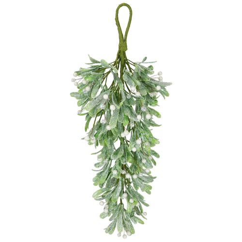 4019844711412 - Kunstgirlande IGEA Mistelhänger grün B6cm H62cm L20cm Kunststoff Kunstpflanzen Mit Beeren geeist Weihnachtsdeko Deko Türdeko Weihnachtsgirlande