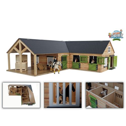 8713219362358 - Kids Globe Horses Pferdehof aus Holz 124 mit Tören Fenster + Tor ohne Tiere 8713219362358 - Kids Globe Horses Pferdehof aus Holz 124 mit Tören Fenster + Tor ohne Tiere