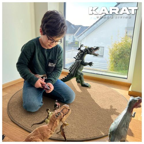 4069009008147 - Karat homeliving Kinderspielteppich Crocodile Rund Hellbraun