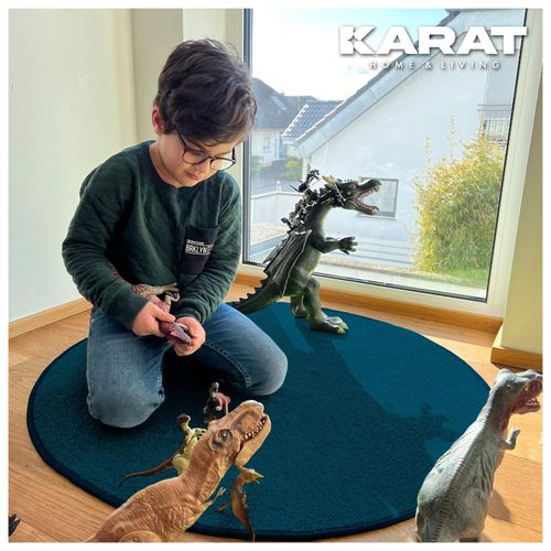 4069009007843 - Karat homeliving Kinderspielteppich Crocodile Rund Blau