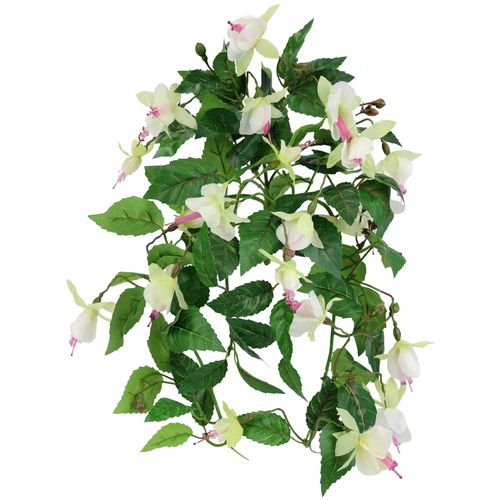 4019844806552 - Kunstpflanze IGEA Kunstblume Fuchsie rosa (weiß rosa) B25cm H40cm L23cm Polyester Kunstpflanzen Dekoblume Hängende Blumen mit Blüten Künstliche Blumen Hängeblume