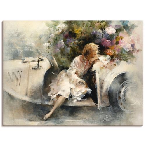 4057738440567 - Wandbild ARTLAND Tagträumer Bilder Gr B H 40 cm x 30 cm Leinwandbild Frau Querformat 1 St beige (naturfarben) Bild Poster Bilder als Leinwandbild Wandaufkleber oder in versch Größen