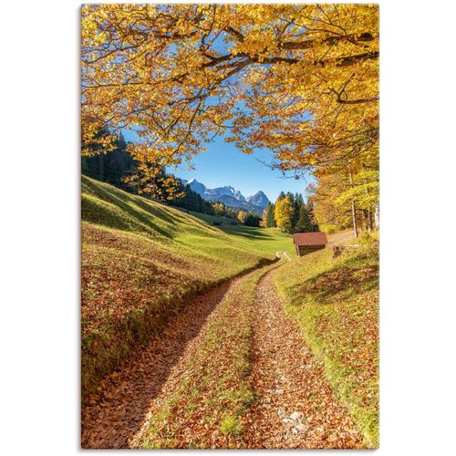 4062144644898 - Wandbild ARTLAND Herbst in Bayern Bilder Gr B H 60 cm x 90 cm Leinwandbild Berge & Alpenbilder Hochformat 1 St gelb Kunstdrucke als Alubild Leinwandbild Wandaufkleber oder Poster in versch Größen