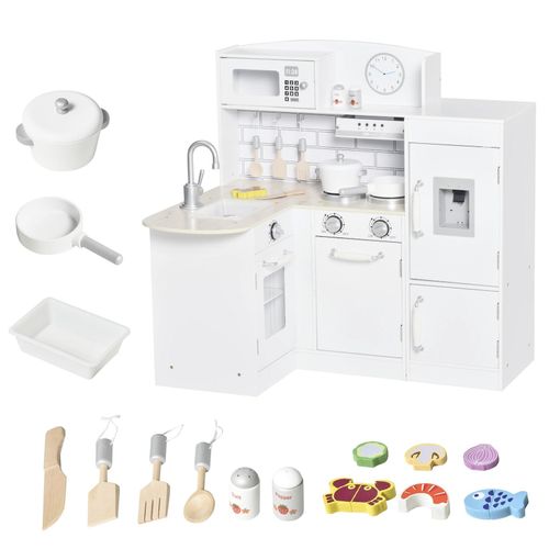 4255633587138 - Kinderküche Spielküche mit elektronischem Wasserspender Backofen Weiß