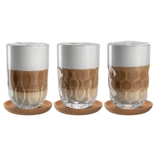 4002541551924 - Latte Macchiato-Set mit Untersetzer Gocce 390 ml 3er Set