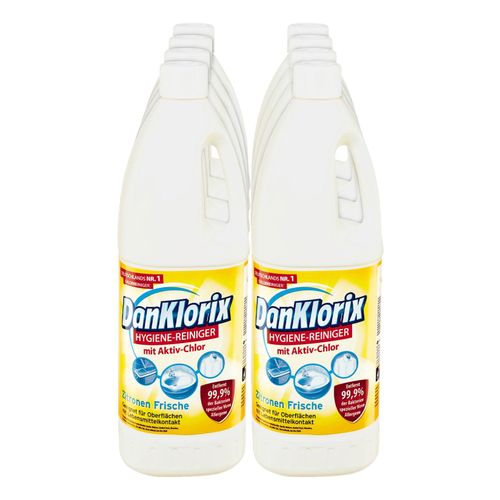 8714789986135 - DanKlorix Hygiene Reiniger mit Aktiv-Chlor Zitronen Frische 15 Liter 8er Pack 8714789986135 - DanKlorix Hygiene Reiniger mit Aktiv-Chlor Zitronen Frische 15 Liter 8er Pack