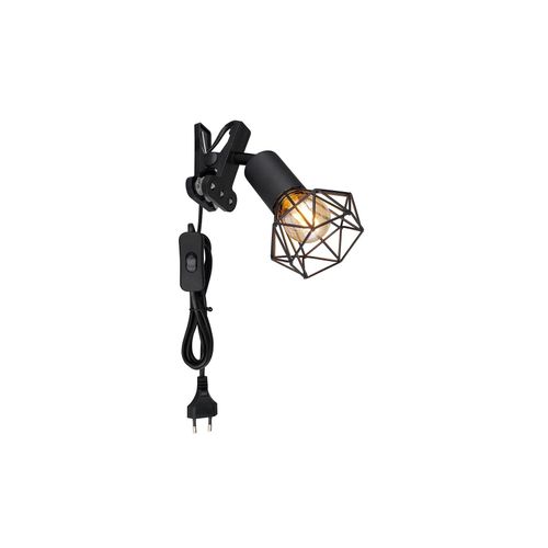 9007371547166 - Klemmleuchte schwarz Käfig-Schirm H 18 cm 9007371547166 - Klemmleuchte schwarz Käfig-Schirm H 18 cm