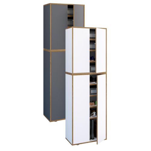 4051814446337 - Holz-Schuhschrank Maße B 60 x H 183 x T 33 cm Allzweckschrank 9 Fächer 4 Drehtüren - Salia Breite 60 cm 4051814446337 - Holz-Schuhschrank Maße B 60 x H 183 x T 33 cm Allzweckschrank 9 Fächer 4 Drehtüren - Salia Breite 60 cm