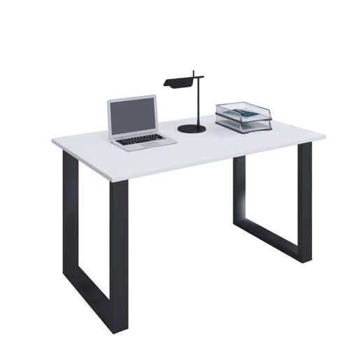 4051814379437 - Holz Schreibtisch H 76 x B 80 x T 80 cm Computertisch schlicht Füße aus hochwertigem Metall Arbeitstisch Büromöbel - Lona U