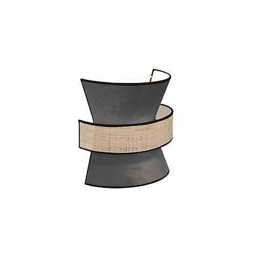 3361410169990 - Wandleuchte Gatsby Samt Rattan anthrazit B 300 x T 300 x H 150 mm 2 x E27 meet by paperflow 3361410169990 - Wandleuchte Gatsby Samt Rattan anthrazit B 300 x T 300 x H 150 mm 2 x E27 meet by paperflow