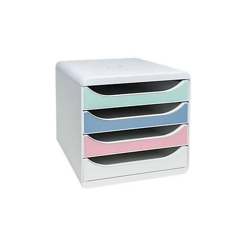 9002493310308 - Pop Box Schubladenbox für A4 A4+ aus recyceltem Kunststoff geschlossene Schubladen stapelbar leiser Auszug 4 Schubladen farbsortiert 9002493310308 - Pop Box Schubladenbox für A4 A4+ aus recyceltem Kunststoff geschlossene Schubladen stapelbar leiser Auszug 4 Schubladen farbsortiert
