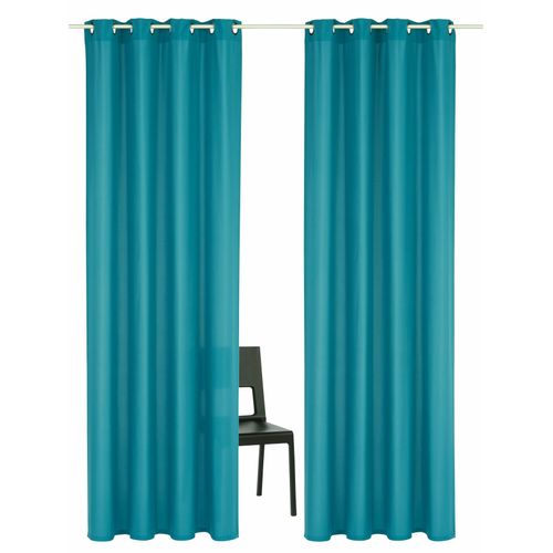6941446629124 - Vorhang HOME AFFAIRE Parry Gr 4 blau (aquablau) B140cm H245cm Polyester Recyceltes Material Gardinen 2-er Set blickdicht monochrom basic 6941446629124 - Vorhang HOME AFFAIRE Parry Gr 4 blau (aquablau) B140cm H245cm Polyester Recyceltes Material Gardinen 2-er Set blickdicht monochrom basic