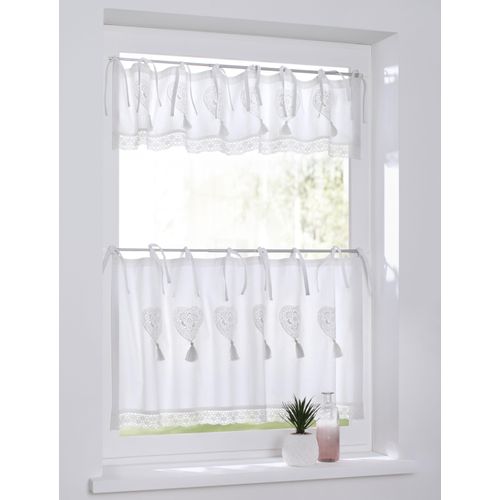 4016478154387 - Scheibengardine KUTTI Camille Gr 1 weiß B120cm H25cm Baumwolle Gardinen Kurzgardine Baumwolle Landhaus romantisch Herz Spitze Volant 4016478154387 - Scheibengardine KUTTI Camille Gr 1 weiß B120cm H25cm Baumwolle Gardinen Kurzgardine Baumwolle Landhaus romantisch Herz Spitze Volant