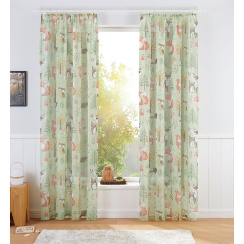 6920192963096 - Gardine LÜTTENHÜTT Waldtiere Gr 2 grün B140cm H175cm Voile Polyester Gardinen Kindergardine bedruckt verschiedene Größen 6920192963096 - Gardine LÜTTENHÜTT Waldtiere Gr 2 grün B140cm H175cm Voile Polyester Gardinen Kindergardine bedruckt verschiedene Größen