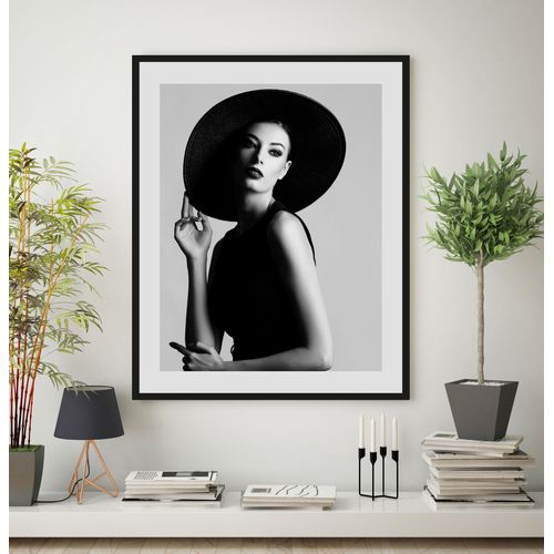 4049009842873 - Bild mit Rahmen »oder Poster Evgenia« Frau-Foto-Porträts-Portrait-Schwarz-Weiss-Bilder von Frauen-Fashion-Mode-Magazincover (1 St) HD Premium Druck