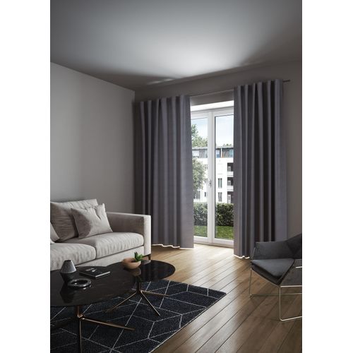 4025358028113 - Vorhang LONDON Gardinen Gr 235 cm verdeckte Schlaufen 135 cm grau (fliedergrau) Verdeckte Schlaufen