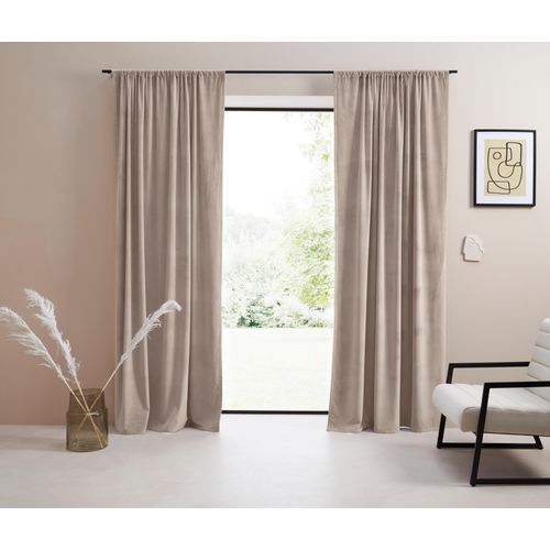 4068223116355 - Vorhang Samt Ladina Gr 1 beige (sand beige) B140cm H145cm Polyester Polyester LEGER HOME BY LENA GERCKE Gardinen blickdicht gewebt verschiedene Größen 1 Stück Bestseller