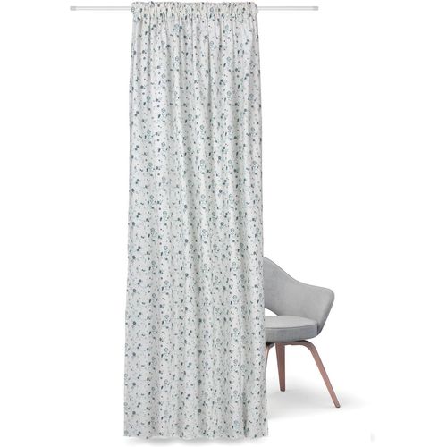 4007863661955 - Gardine Madina Gardinen Gr 245 cm Kräuselband 140 cm blau Kräuselband Fertigschal aus Baumwolle