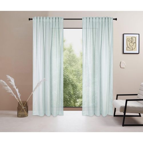 6941446620534 - Gardine LEGER HOME BY LENA GERCKE Marusha Gardinen Gr 225 cm Multifunktionsband 140 cm grün (seegrün) 1 Schal Leinenoptik gewebt verschiedene Größen