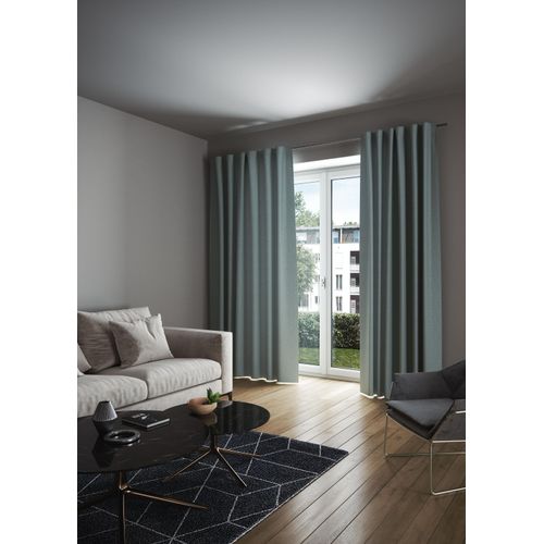 4025358028106 - Vorhang LONDON Gardinen Gr 235 cm verdeckte Schlaufen 135 cm blau (türkis) Verdeckte Schlaufen