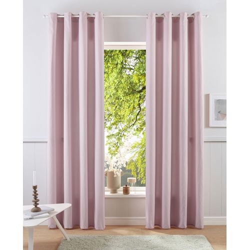 6941446629445 - Vorhang HOME AFFAIRE Parry Gr 6 rosa (rosé) B140cm H295cm Polyester Recyceltes Material Gardinen 2-er Set blickdicht monochrom basic Topseller 6941446629445 - Vorhang HOME AFFAIRE Parry Gr 6 rosa (rosé) B140cm H295cm Polyester Recyceltes Material Gardinen 2-er Set blickdicht monochrom basic Topseller