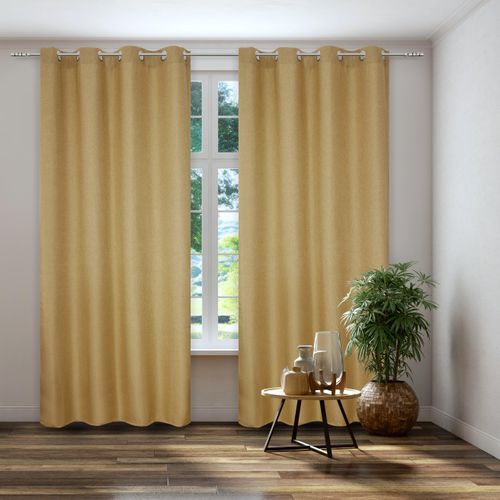 4016478081225 - Vorhang KUTTI Dimout Gr 3 gelb B140cm H225cm Polyester Gardinen Verdunkelung Thermo isolierend einfarbig