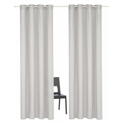 6941446629315 - Vorhang HOME AFFAIRE Parry Gr 5 silber (silberfarben) B140cm H265cm Polyester Recyceltes Material Gardinen 2-er Set blickdicht monochrom basic