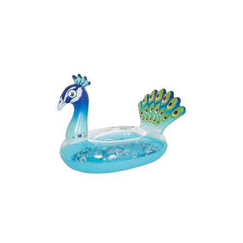 4008332776637 - Happy People Schwimmtier Pfau mit echten Federn 145x94x94 cm belastbar bis 80 kg