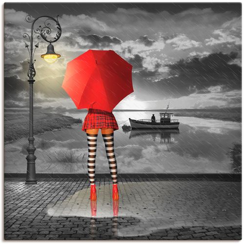4057738052951 - Wandbild ARTLAND Sonnige Aussichten Bilder Gr B H 70 cm x 70 cm Leinwandbild Frau 1 St schwarz Bild Kunstdruck Kunstdrucke Bilder als Leinwandbild Wandaufkleber oder Poster in versch Größen