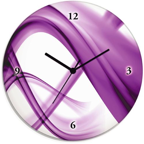 4062144346914 - Wanduhr ARTLAND Abstrakte Komposition (violett) Wanduhren Gr T 18 cm Quarzuhr lila Wanduhren wahlweise mit Quarz- oder Funhuhrwerk lautlos ohne Tickgeräusche