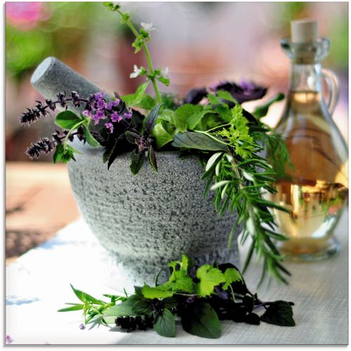 4059745097000 - Glasbild ARTLAND Gesunder Kräutermix im Mörser Bilder Gr B H 20 cm x 20 cm Arrangements 1 St braun Glasbilder Bilder in verschiedenen Größen 4059745097000 - Glasbild ARTLAND Gesunder Kräutermix im Mörser Bilder Gr B H 20 cm x 20 cm Arrangements 1 St braun Glasbilder Bilder in verschiedenen Größen
