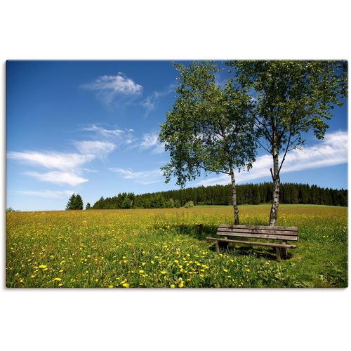 4062144635018 - Wandbild ARTLAND Einsame Bank auf einer Löwenzahnwiese Bilder Gr B H 90 cm x 60 cm Leinwandbild Felder Querformat 1 St grün Kunstdrucke als Alubild Leinwandbild Wandaufkleber oder Poster in versch Größen 4062144635018 - Wandbild ARTLAND Einsame Bank auf einer Löwenzahnwiese Bilder Gr B H 90 cm x 60 cm Leinwandbild Felder Querformat 1 St grün Kunstdrucke als Alubild Leinwandbild Wandaufkleber oder Poster in versch Größen