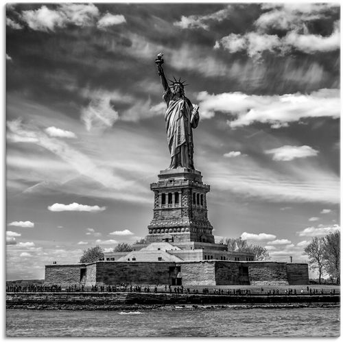 4062144121160 - Wandbild ARTLAND New York City Freiheitsstatue Bilder Gr B H 40 cm x 40 cm Leinwandbild Amerika 1 St schwarz Bild Kunstdruck Leinwandbild Kunstdrucke Bilder als Alubild Leinwandbild Wandaufkleber oder Poster in versch Größen