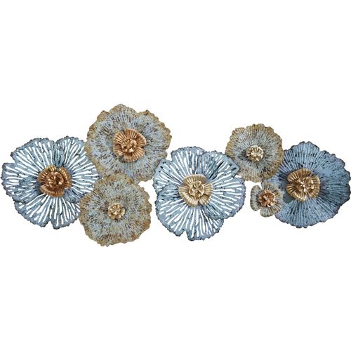 6930597943593 - Wanddekoobjekt HOME AFFAIRE Blüten Wanddekoobjekte Gr B H T 114 cm x 49 cm x 9 cm Blüten bunt Wanddekoration Wanddekoobjekte Wanddeko aus Metall bestehend 7 Blüten