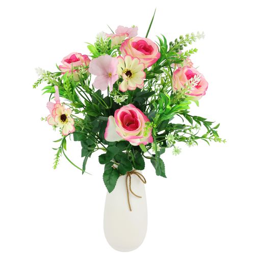 4019844823559 - Kunstblume IGEA Rosenstrauß in Vase rosa (weiß rosa) B24cm H40cm L24cm Polyester Kunstpflanzen Künstliches Bouquet Strauß Seidenblumen Blume Blumenschmuck Dekoblumen 4019844823559 - Kunstblume IGEA Rosenstrauß in Vase rosa (weiß rosa) B24cm H40cm L24cm Polyester Kunstpflanzen Künstliches Bouquet Strauß Seidenblumen Blume Blumenschmuck Dekoblumen