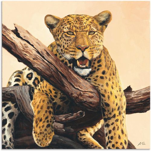 4057738398288 - Wandbild ARTLAND Zeit zum Mittagessen Bilder Gr B H 100 cm x 100 cm Alu-Dibond-Druck Wildtiere 1 St braun Bild Poster Bilder als Alubild Leinwandbild Wandaufkleber oder in versch Größen