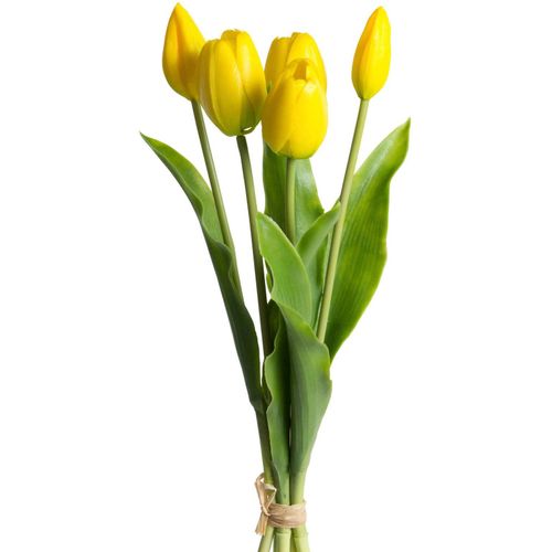4260600493947 - Kunstblume MY HOME Tulpenbündel Holland real Touch Kunstpflanzen Gr Ø H 10 cm x 35 cm 1 St gelb Kunst-Blumen