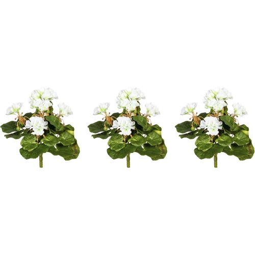 4064118117797 - Kunstblume CREATIV GREEN Minigeranie weiß H24cm Obermaterial 85% Polyester 15% Polyethylen Kunstpflanzen