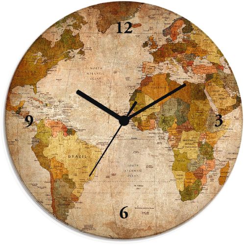 4057738858591 - Wanduhr ARTLAND Weltkarte Wanduhren Gr T 18 cm Quarzuhr braun Wanduhren wahlweise mit Quarz- oder Funhuhrwerk lautlos ohne Tickgeräusche 4057738858591 - Wanduhr ARTLAND Weltkarte Wanduhren Gr T 18 cm Quarzuhr braun Wanduhren wahlweise mit Quarz- oder Funhuhrwerk lautlos ohne Tickgeräusche