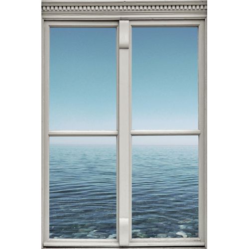 4049009174615 - Wandsticker QUEENCE Meer blau B40cm H60cm T01cm Wandtattoos Wandsticker Wandbild selbstklebend 3D Fenster
