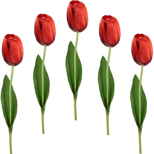 4019844783969 - Kunstblume IGEA Real Touch Tulpen Kunstpflanzen Gr B H L 4 cm x 67 cm x 4 cm 5 St rot Kunst-Blumen 5er Set künstliche Tulpenknospen Kunstblumen Stielblume