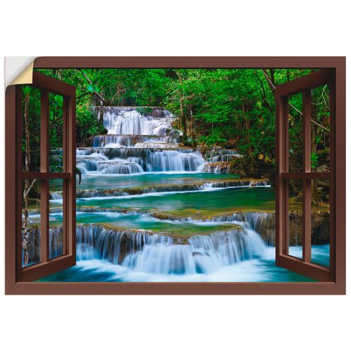 4057738621126 - Wandbild ARTLAND Fensterblick Wasserfall in Kanchanaburi Bilder Gr B H 100 cm x 70 cm Wandaufkleber - Vinyl Fensterblick Querformat 1 St braun Bild Poster Bilder als Leinwandbild Wandaufkleber oder in versch Größen 4057738621126 - Wandbild ARTLAND Fensterblick Wasserfall in Kanchanaburi Bilder Gr B H 100 cm x 70 cm Wandaufkleber - Vinyl Fensterblick Querformat 1 St braun Bild Poster Bilder als Leinwandbild Wandaufkleber oder in versch Größen