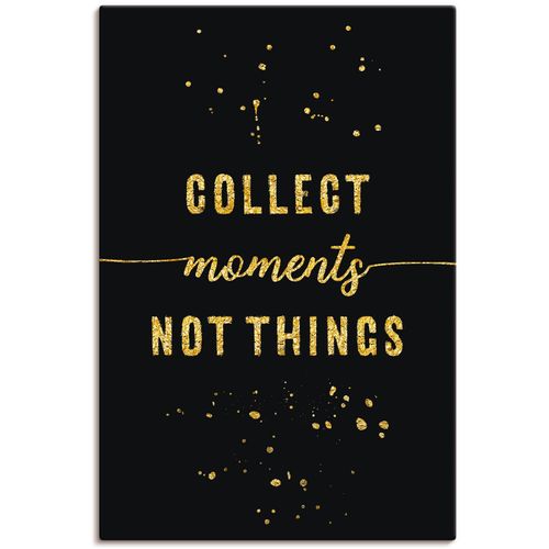 4059745816366 - Wandbild ARTLAND GOLD Sammle Momente keine Dinge Bilder Gr B H 60 cm x 90 cm Leinwandbild Sprüche & Texte 1 St schwarz Bild Kunstdruck Poster Bilder als Alubild Leinwandbild Wandaufkleber oder in versch Größen