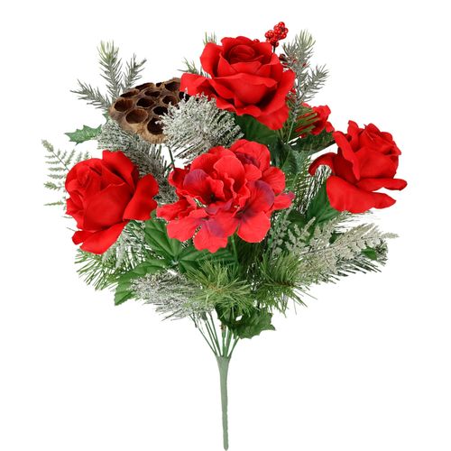 4019844813390 - Kunstblumenstrauß IGEA Bouquet Rosen Hortensien rot B27cm H53cm L27cm Polyester Kunstpflanzen Tannenzweige Lotus Weihnachtsdeko Weihnachtsblume Sträuße Dekoblumen 4019844813390 - Kunstblumenstrauß IGEA Bouquet Rosen Hortensien rot B27cm H53cm L27cm Polyester Kunstpflanzen Tannenzweige Lotus Weihnachtsdeko Weihnachtsblume Sträuße Dekoblumen