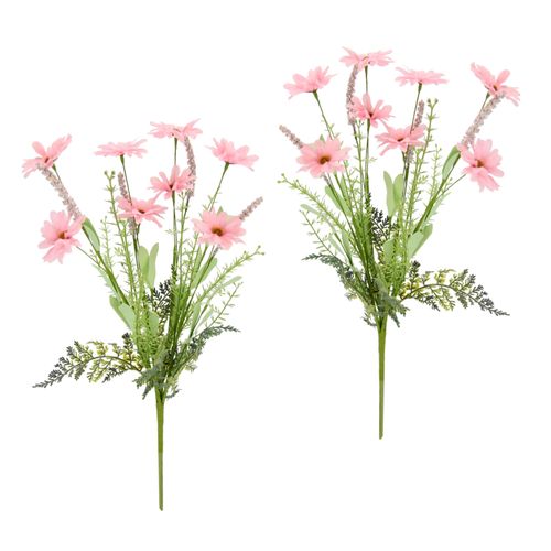 4019844823771 - Kunstblume IGEA Margeriten-Mix-Strauß rosa B18cm H50cm L10cm Polyester Kunstpflanzen 2er Set Blumenstrauß Gänseblümchen Bouquet Kunstblumen Strauß Blumen