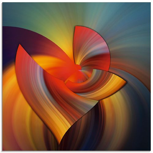 4062144029954 - Glasbild ARTLAND Abstraktes in bunt Bilder Gr B H 50 cm x 50 cm Glasbild Muster quadratisch 1 St gelb Bild Glasbild Glasbilder Bilder in verschiedenen Größen