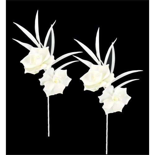 4019844790622 - Kunstblume IGEA Softschaum-Rose Kunstpflanzen Gr B H L 13 cm x 62 cm x 10 cm 2 St weiß Weitere Weihnachtsdeko Rosenzweig