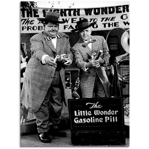 4059745249423 - Wandbild ARTLAND Dick und Doof die Wunderpille 1943 Bilder Gr B H 30 cm x 40 cm Leinwandbild Stars Hochformat 1 St schwarz Bild Poster Bilder als Alubild Leinwandbild Wandaufkleber oder in versch Größen